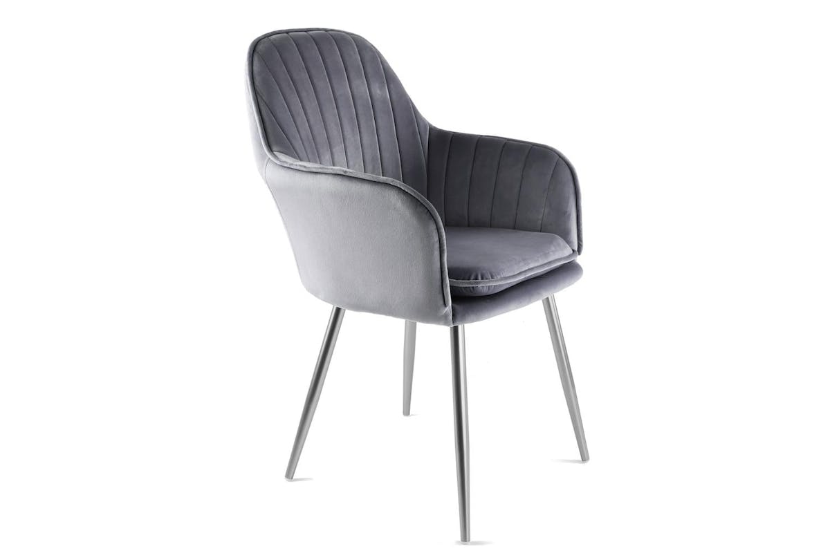 Genesis Muse Accent Chair | Velvet | Grey-4
