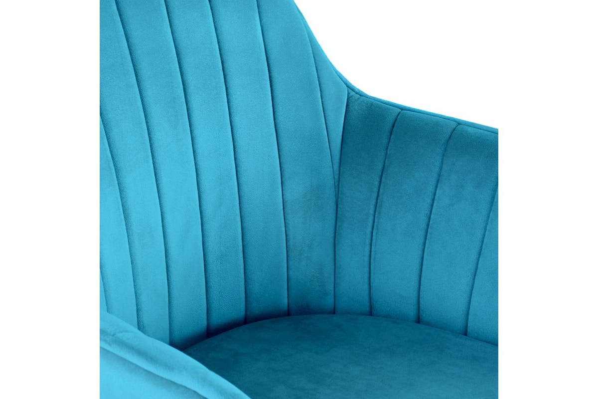 Genesis Muse Chair In Velvet Fabric - Teal-4