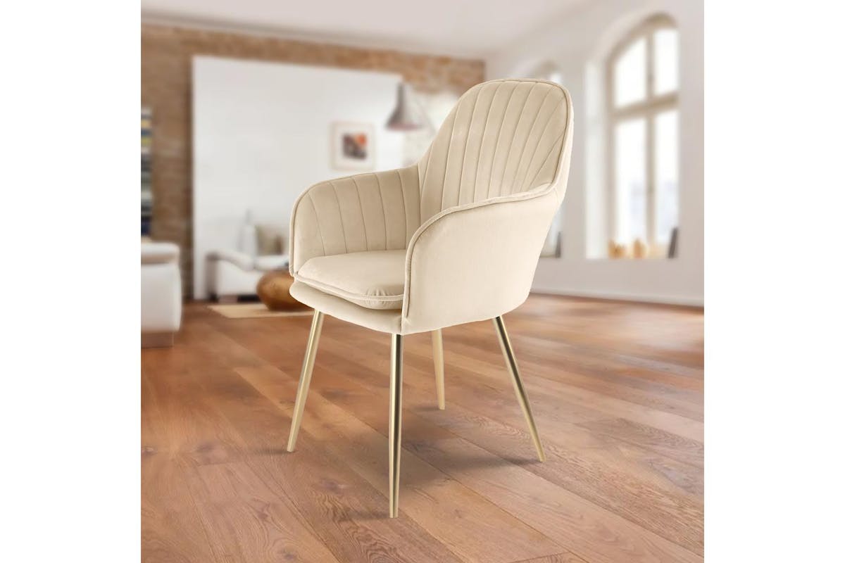 Genesis Muse Accent Chair | Velvet Fabric | Champagne-2