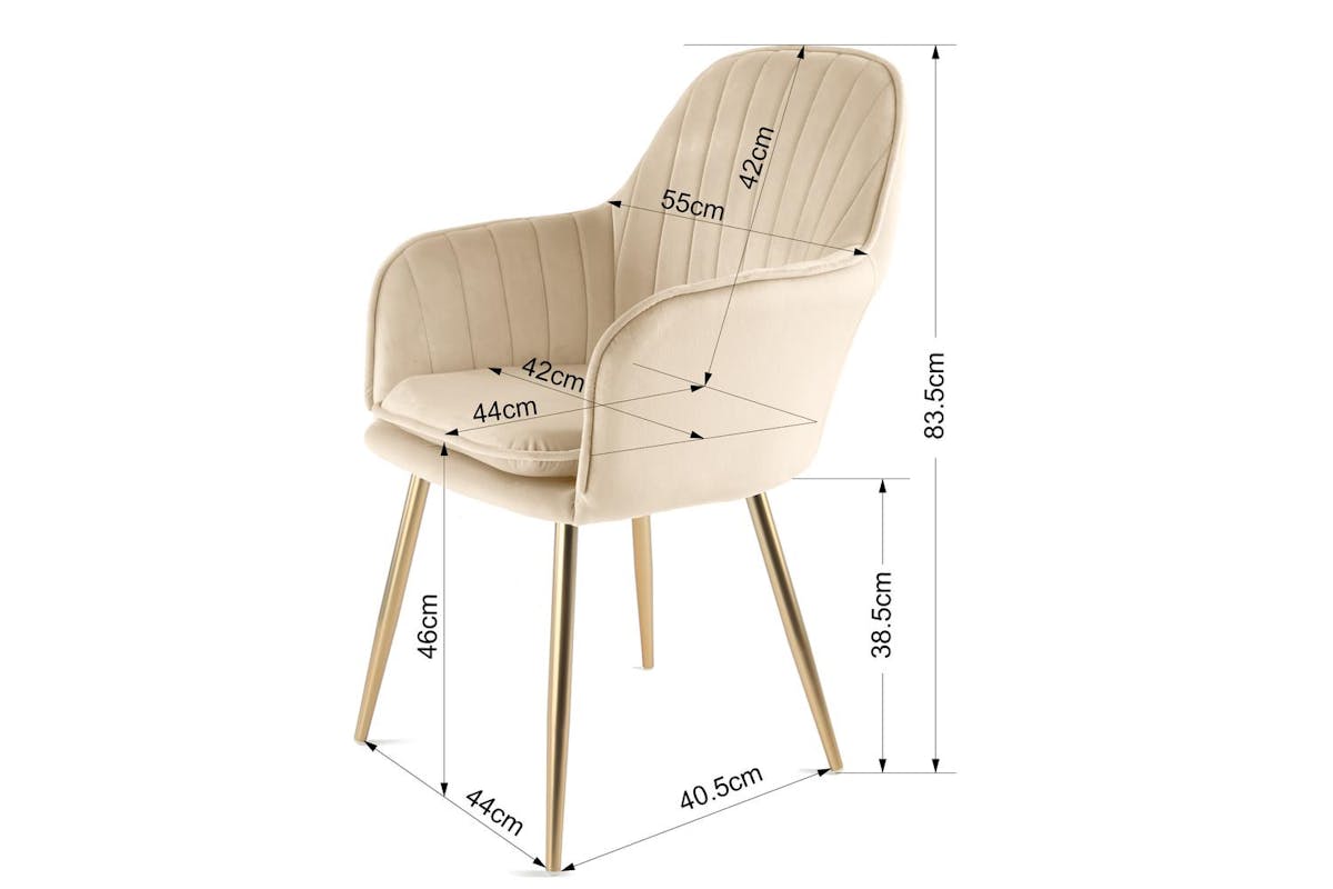 Genesis Muse Accent Chair | Velvet Fabric | Champagne-7