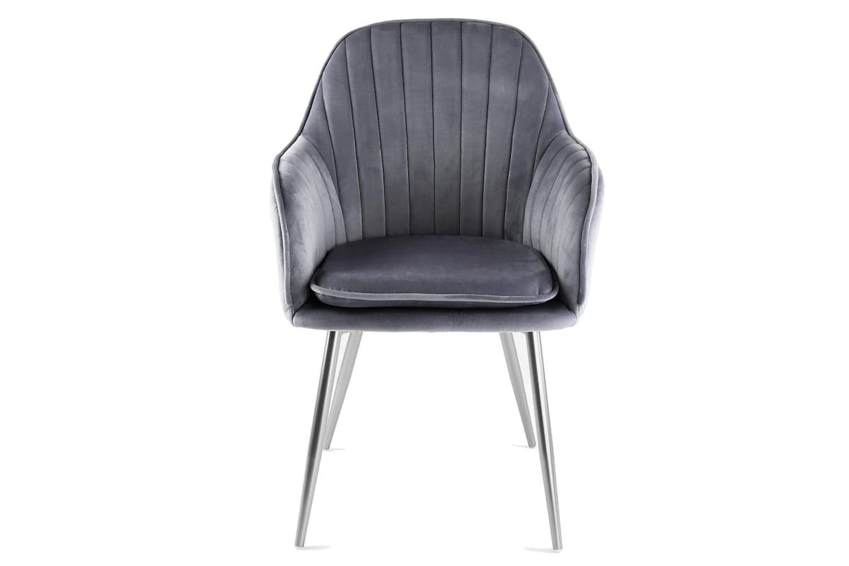 Genesis Muse Accent Chair | Velvet | Set of 2 | Grey