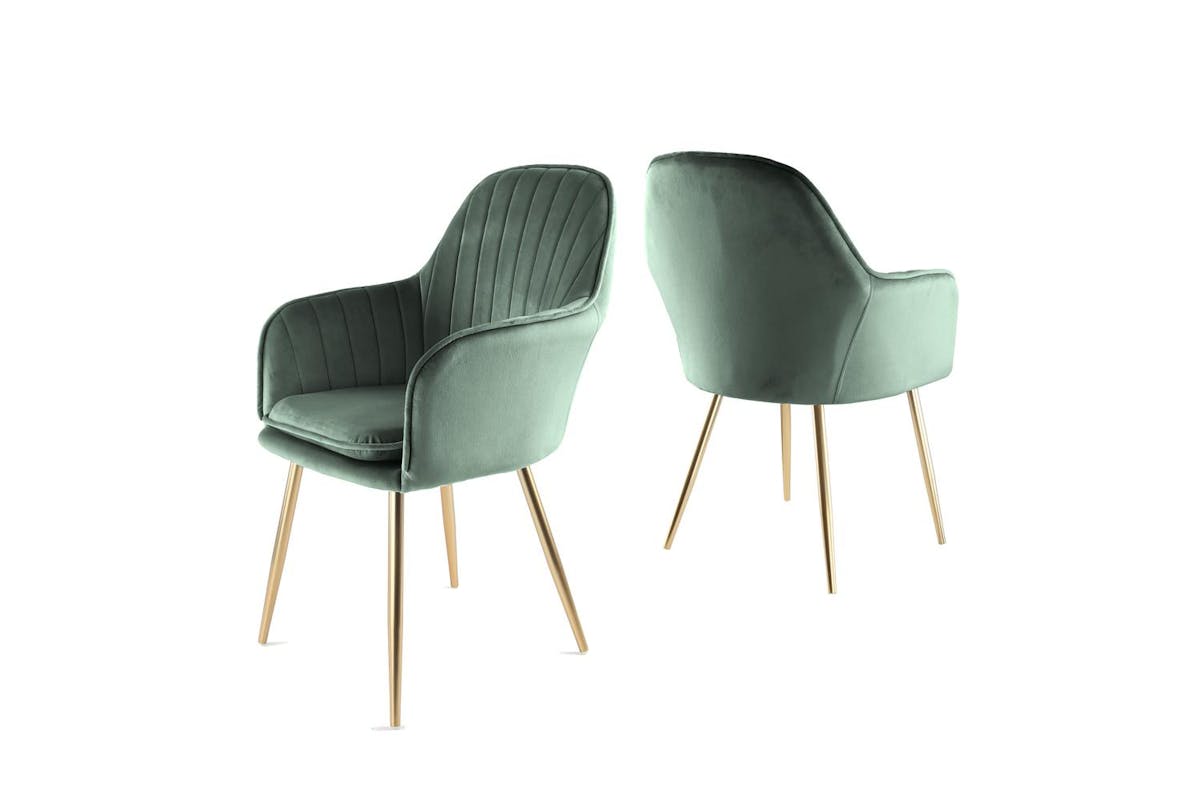 Genesis Muse Accent Chair | Velvet | Set of 2 | Bistro Green-3