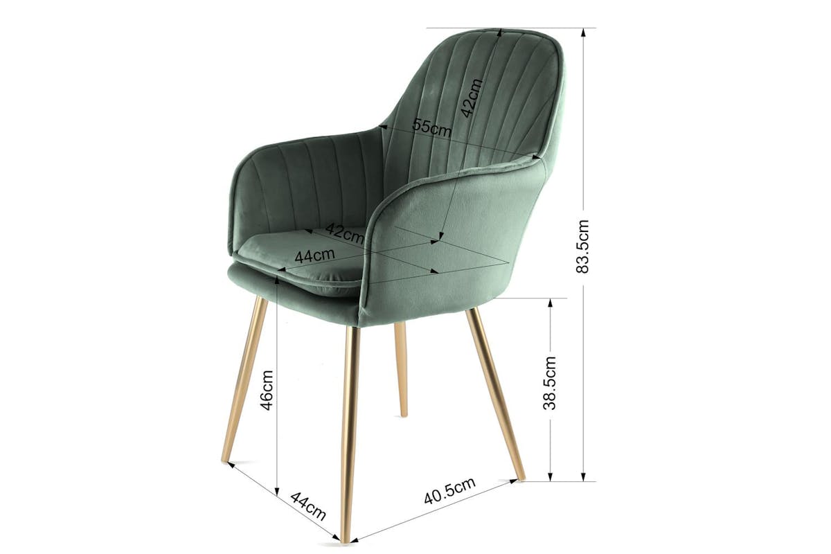 Genesis Muse Accent Chair | Velvet | Set of 2 | Bistro Green-5