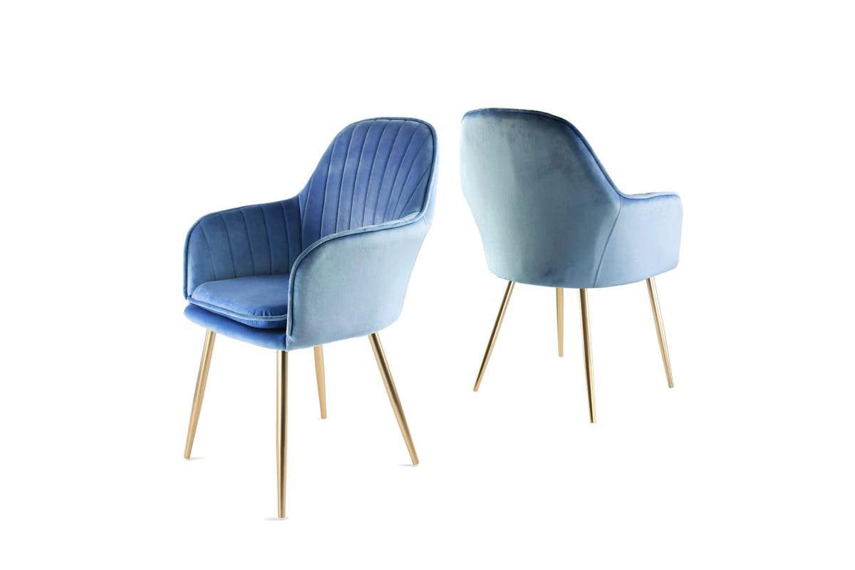 Genesis Muse Accent Chair | Velvet | Set of  2 | Navy-3