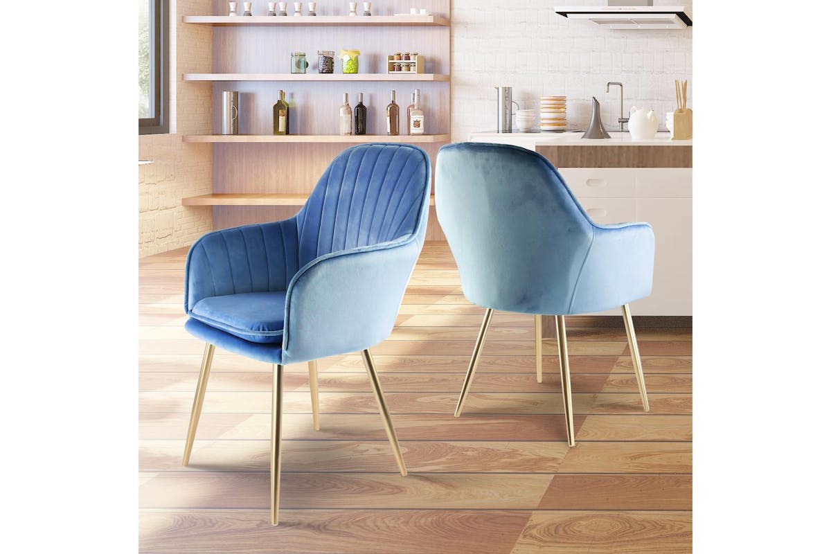Genesis Muse Accent Chair | Velvet | Set of  2 | Navy-2