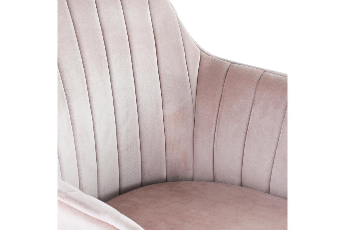 Genesis Muse Chair In Velvet Fabric X 2 - Silver Pink-5
