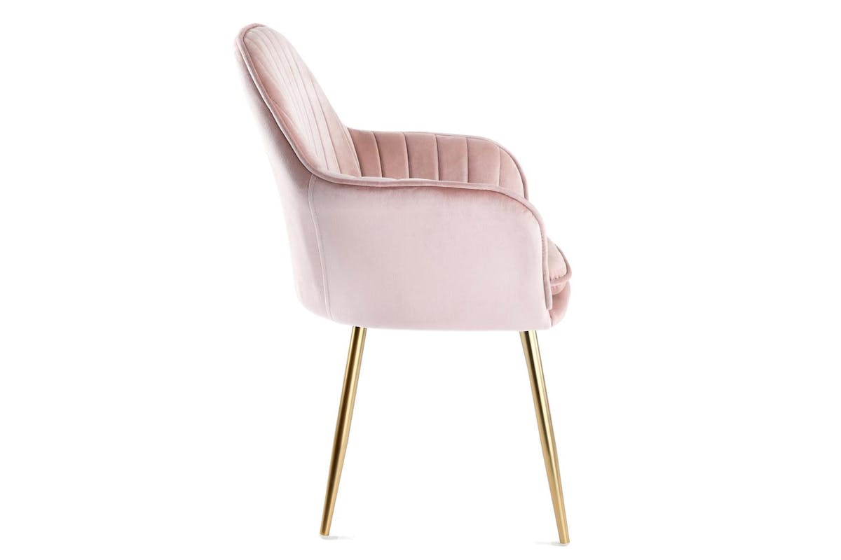 Genesis Muse Chair In Velvet Fabric X 2 - Silver Pink-4