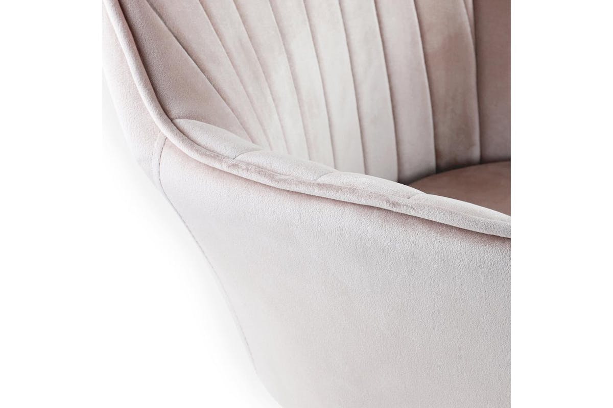 Genesis Muse Chair In Velvet Fabric X 2 - Silver Pink-6