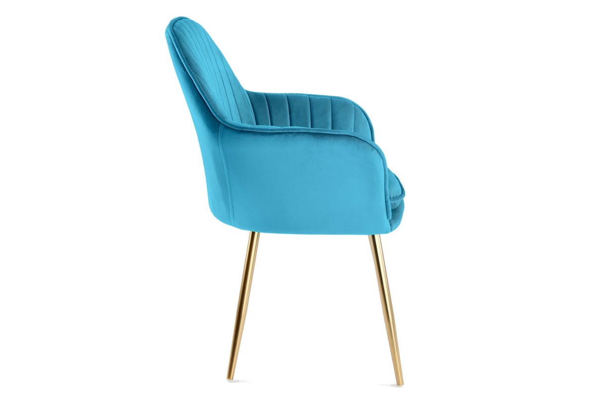 Genesis Muse Chair In Velvet Fabric X 2 - Teal-3