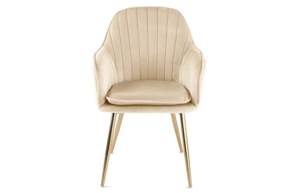 Genesis Muse Chair In Velvet Fabric X 2 - Champagne