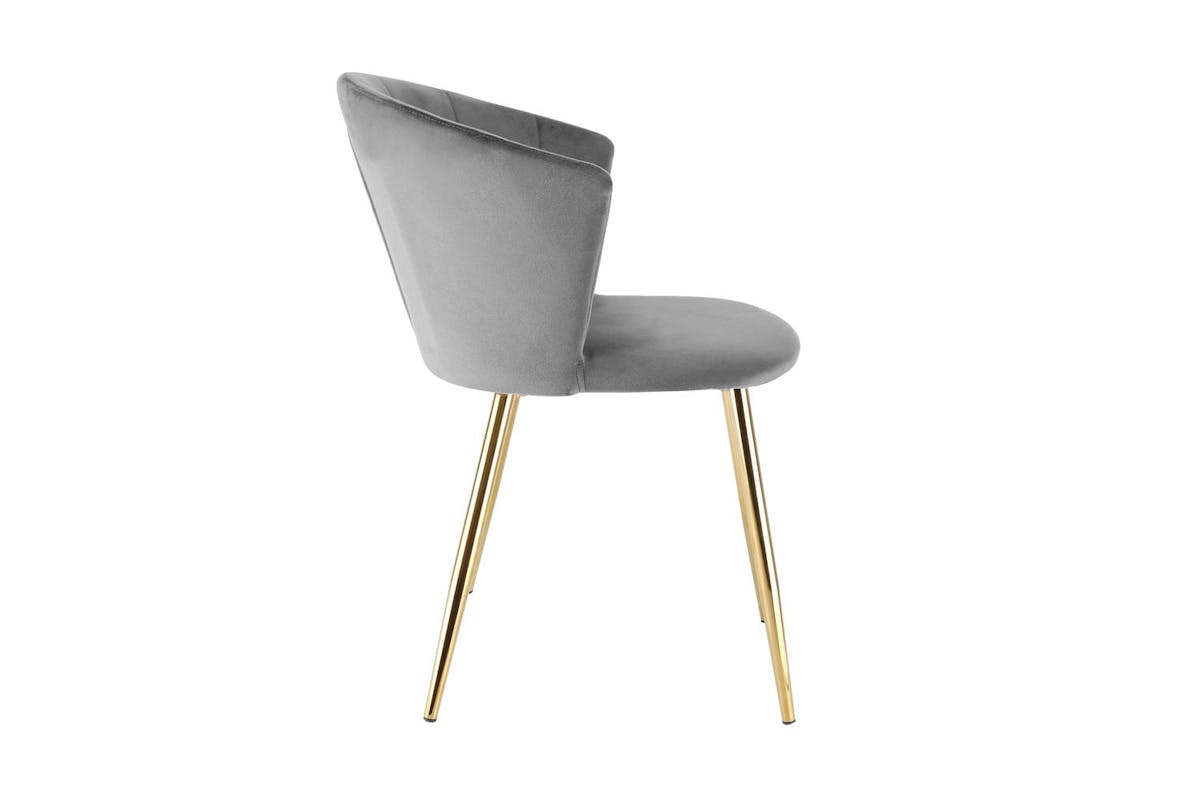 Raygar Ella Dining Chair | Velvet | Gold Legs | Grey-4