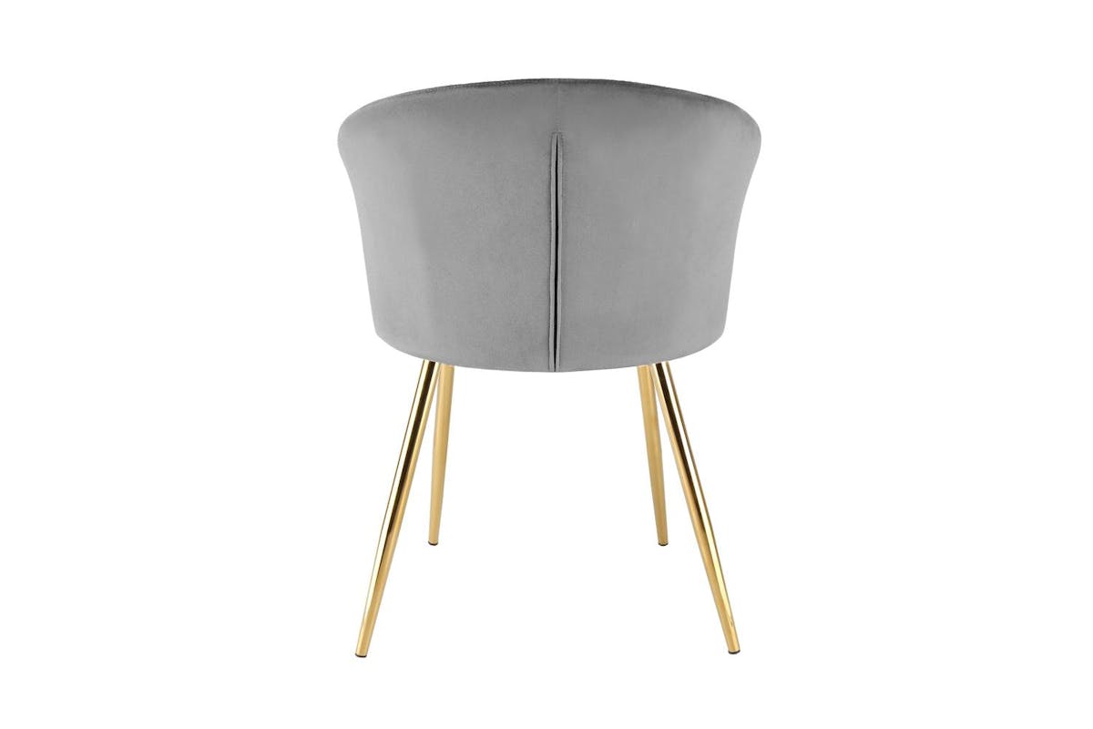 Raygar Ella Dining Chair | Velvet | Gold Legs | Grey-5