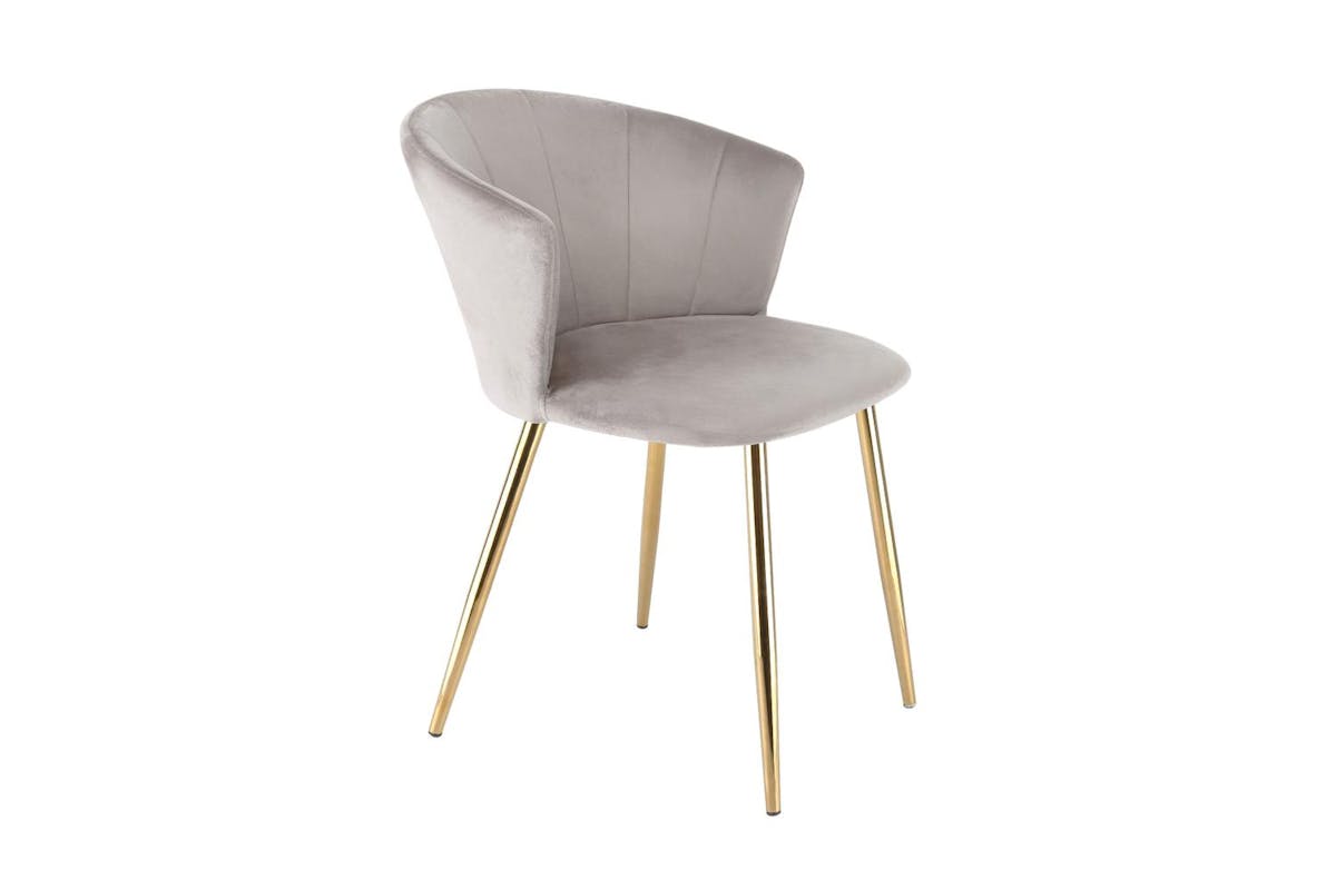 Raygar Ella Dining Chair | Velvet | Gold Legs | Taupe-2