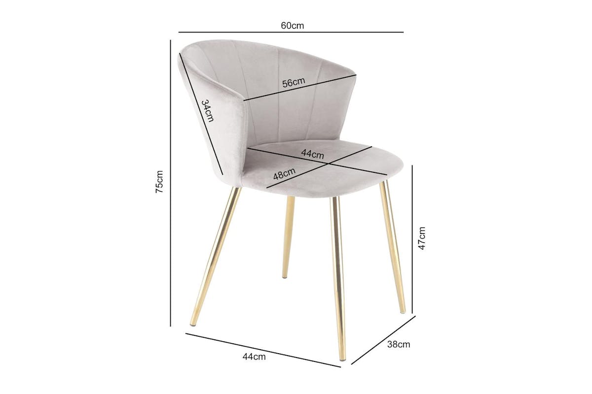 Raygar Ella Dining Chair | Velvet | Gold Legs | Taupe-6
