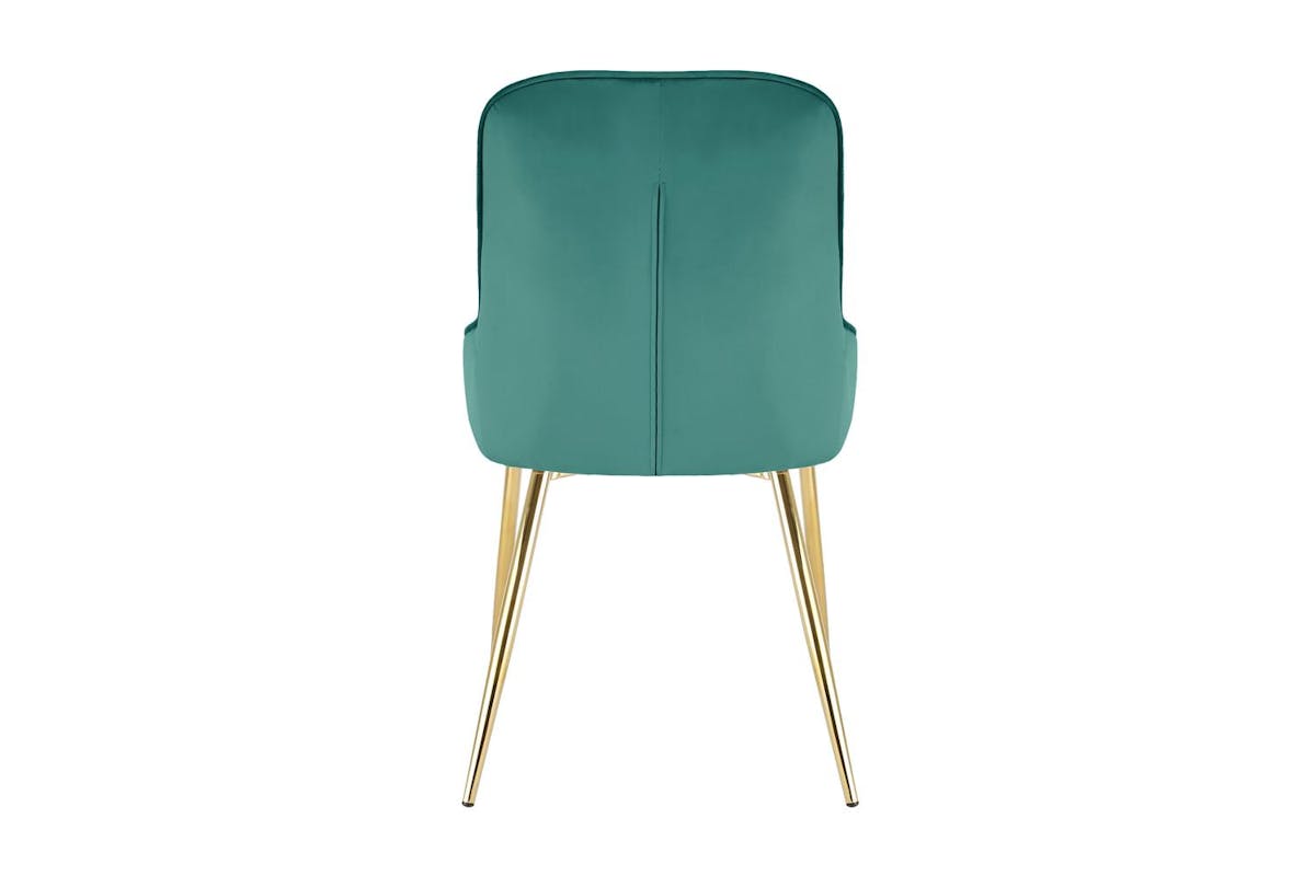 Evie Dining Chair | Velvet | Golden Legs | Green-5