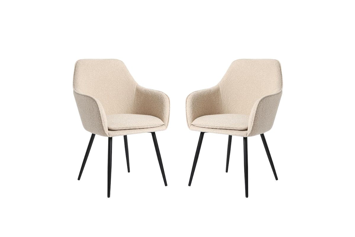 Genesis Muse Accent Chair | Boucle Fabric | Set of 2 | Cream-6
