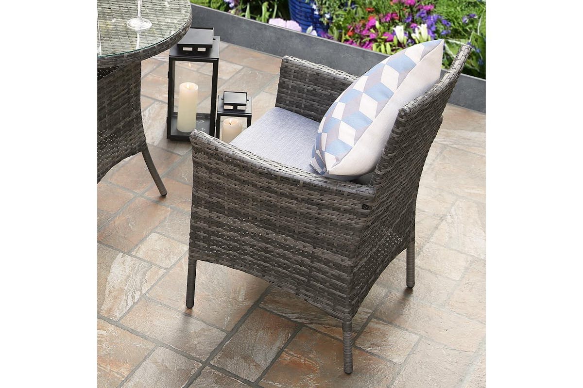 Virginia Deluxe Rattan 2 Seater Round Bistro Set - Grey-3