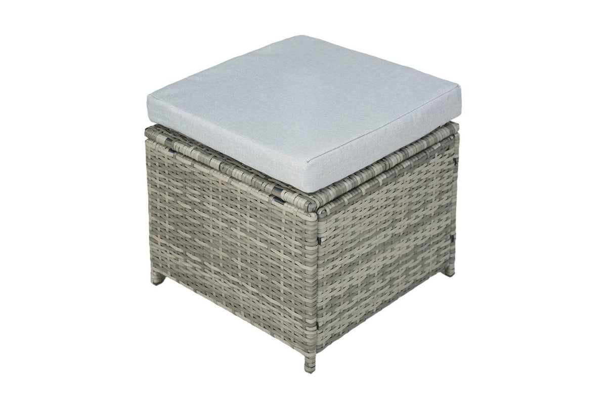 Hera Deluxe Rattan 8 Seater Dining Cube Garden Furniture Patio Set W/ Parasol Hole - Grey-10