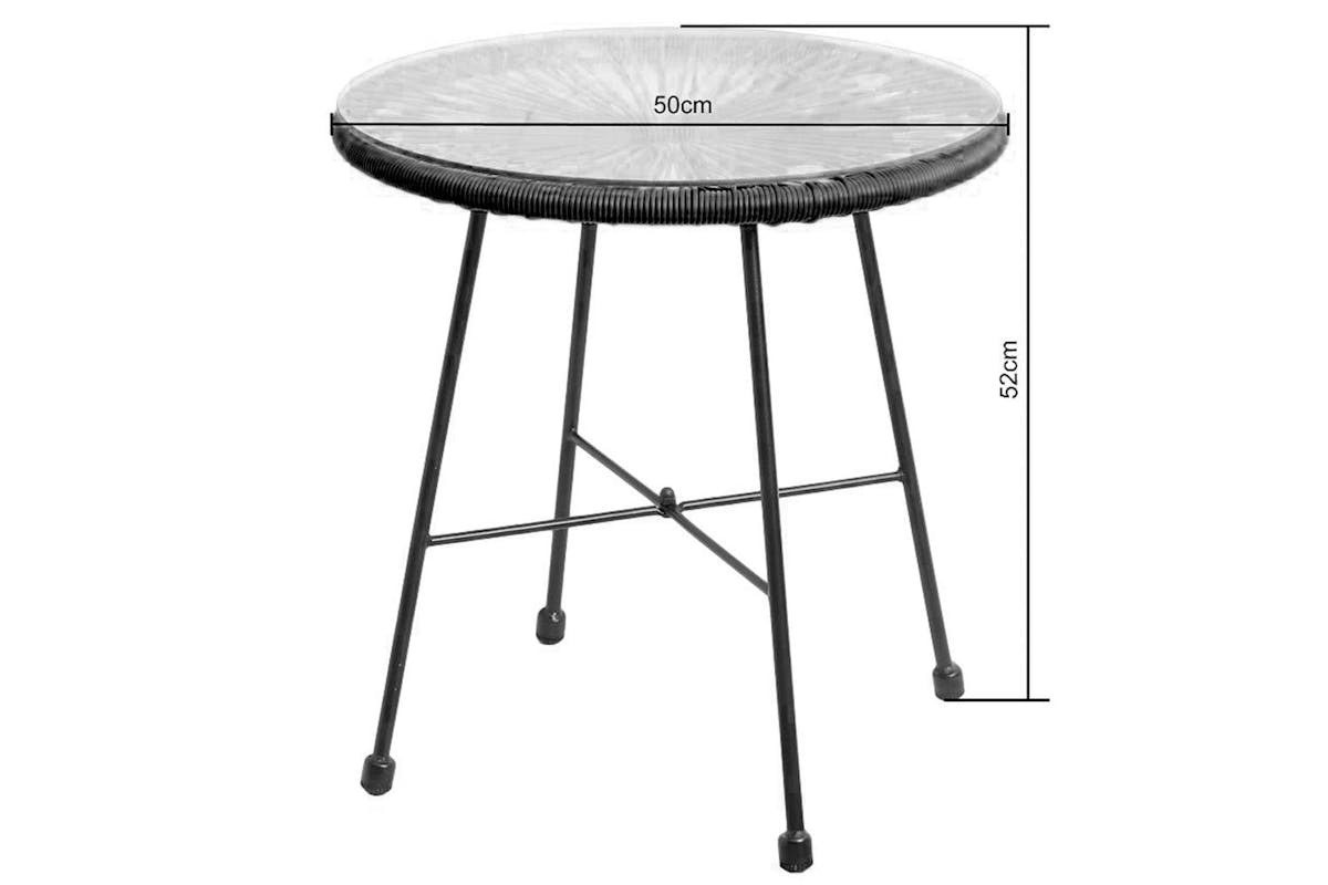 Raygar 3pcs Bistro Egg Designer String Chair Indoor & Garden Set - Black-7