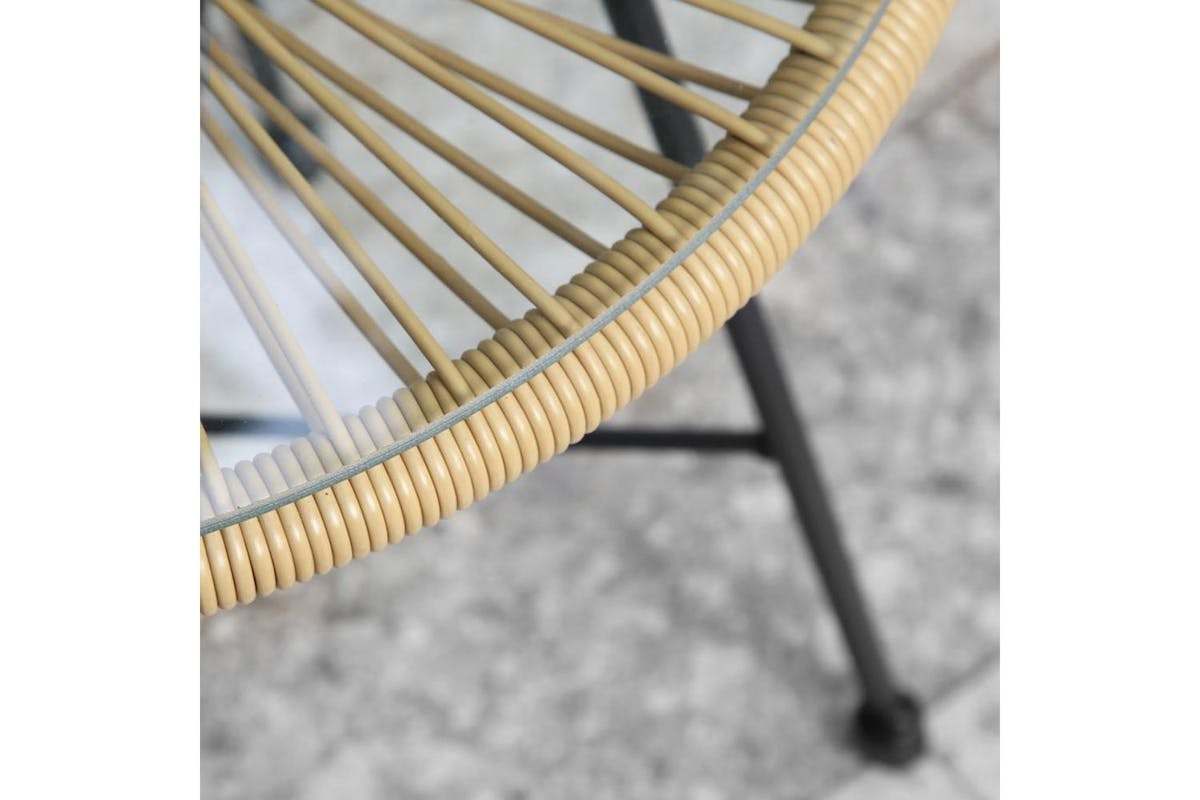 Raygar 3pcs Bistro Egg Designer String Chair Indoor & Garden Set - Natural-3