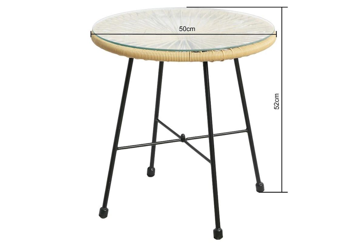 Raygar 3pcs Bistro Egg Designer String Chair Indoor & Garden Set - Natural-7