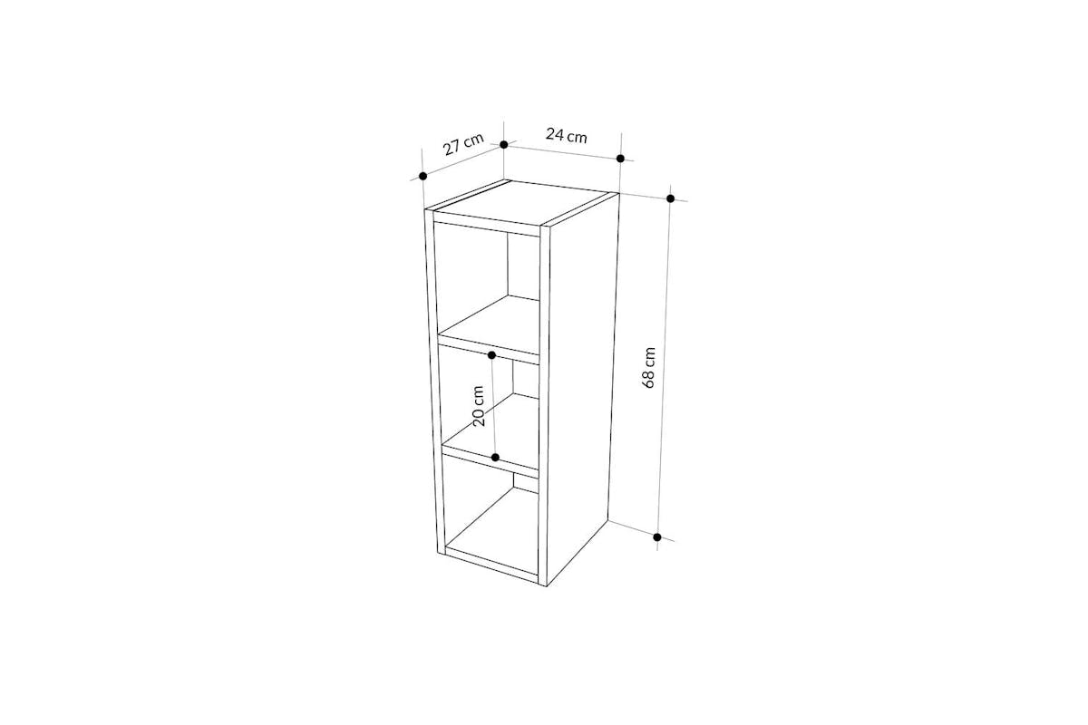 Decortie Modern Combayn 3 Cube Book Shelf | Low Standing | White | Small-4