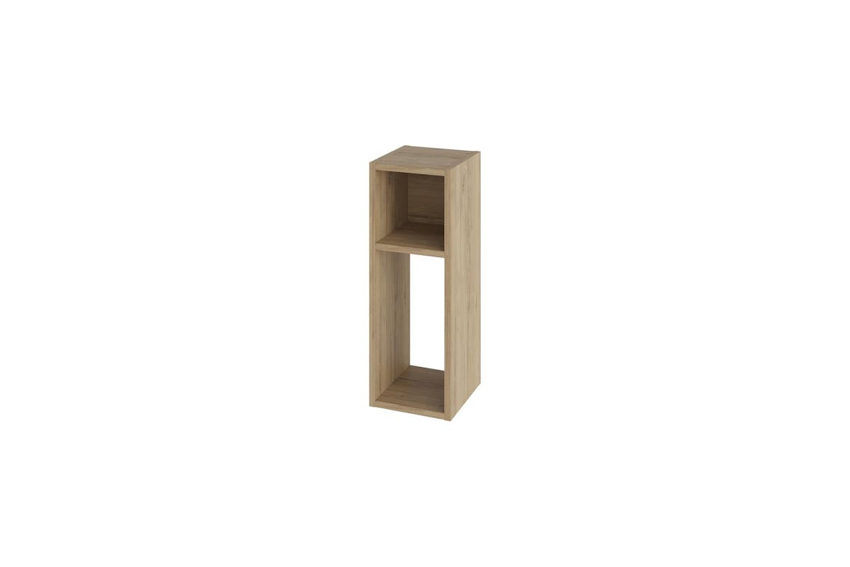 Decortie Modern Combayn 3 Cube Small Low Standing Book Shelf | Bookcase | Oak | Small-2
