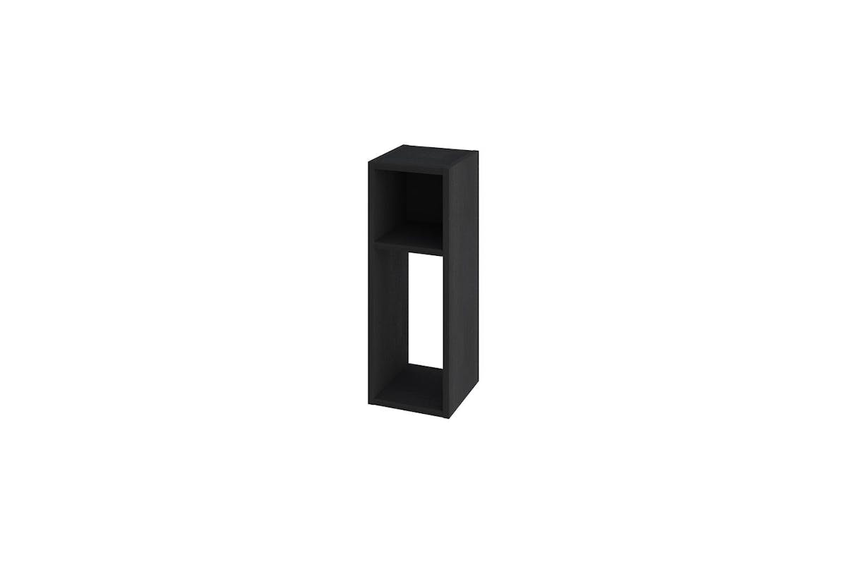 Decortie Modern Combayn 3 Cube Book Shelf | Low Standing | Black Wood | Small-2