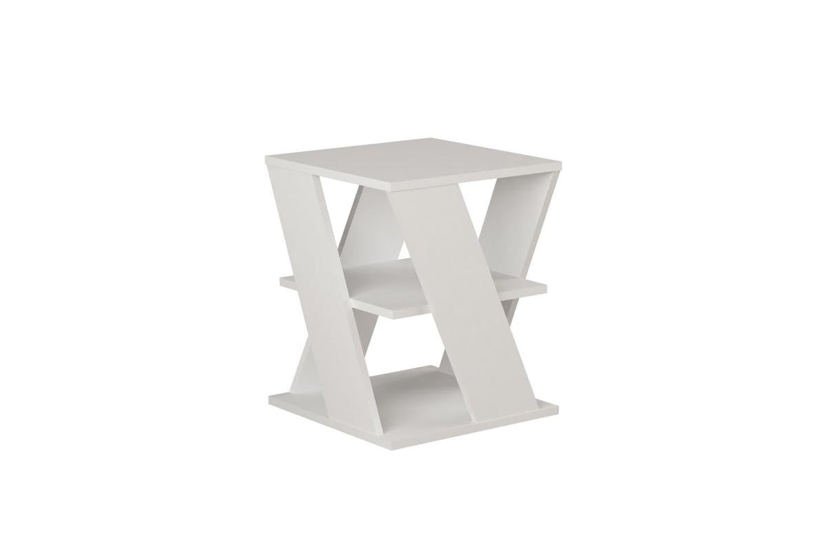 Decortie Cyclo Modern Coffee Table | Side Table | Engineered Wood | White | H 55cm-2