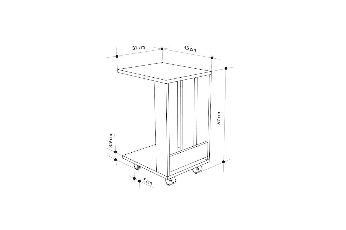 Decortie Edi C Table | Side Table | Engineered Wood | Anthracite Grey | 60cm-4