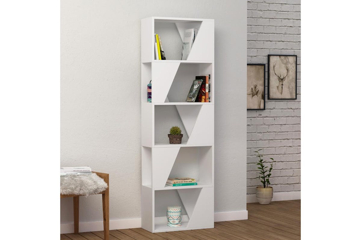 Decortie Frame Modern Bookcase Display Unit | Oak | Freestanding Storage | 168cm-3