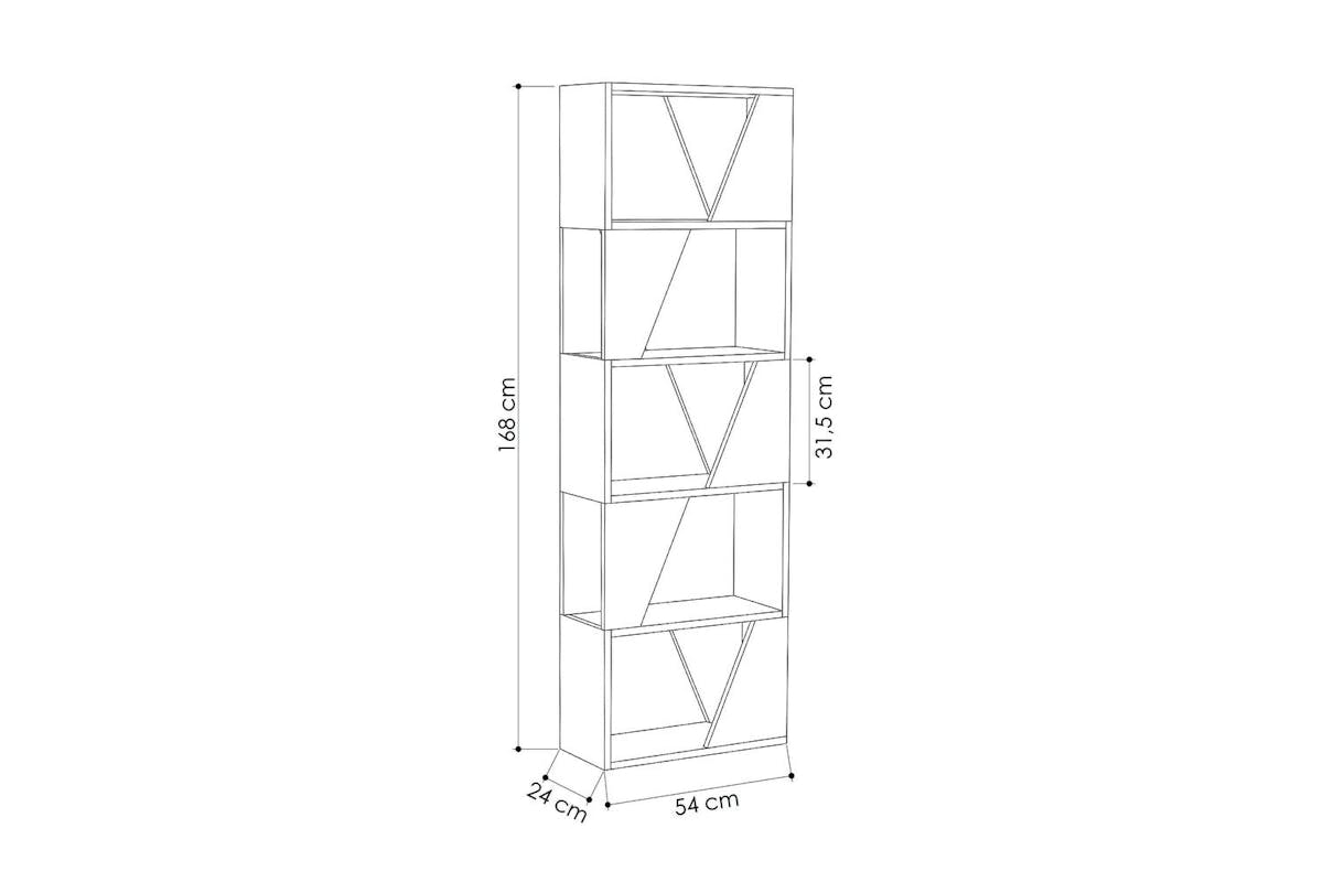 Decortie Frame Modern Bookcase | Display Unit | Oak | 168cm-4