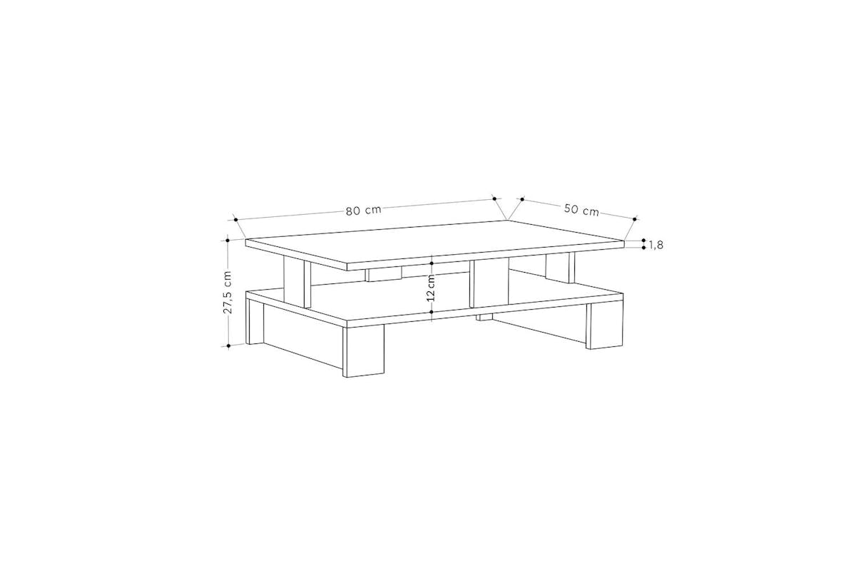 Decortie Mansu Modern Coffee Table | Coffee Table | Engineered Wood | 80 X 50 X 27.5 Cm-4