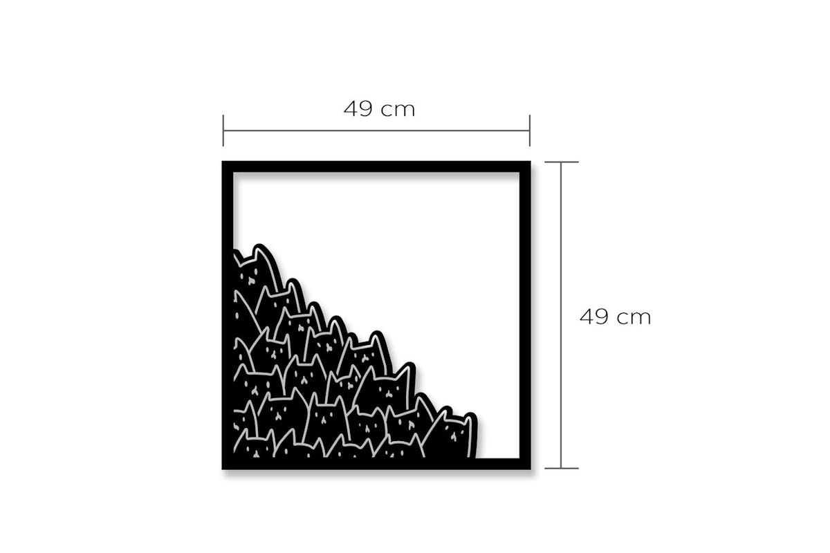 Decortie | Meow Metal Wall Art Sculpture | Black | 49 cm-3