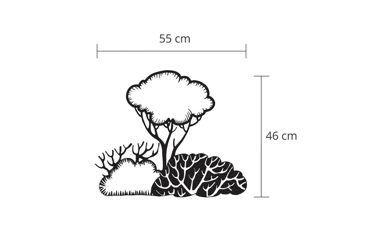 Decortie | Bushes Metal Wall Sculpture | Black | 46 x 55 cm-3