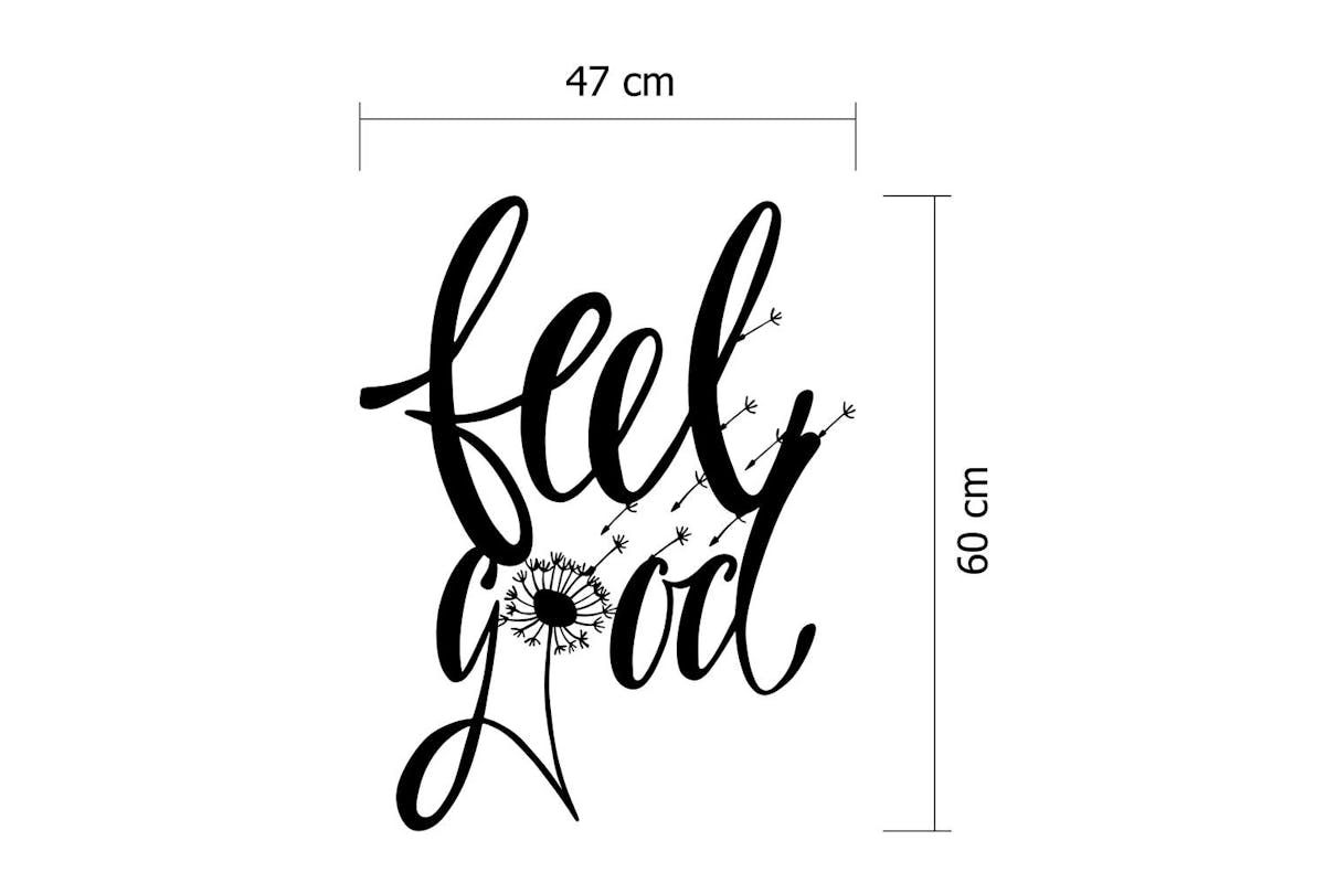 Decortie | Feel Good Metal Wall Art | Black | 60 x 47 cm-3
