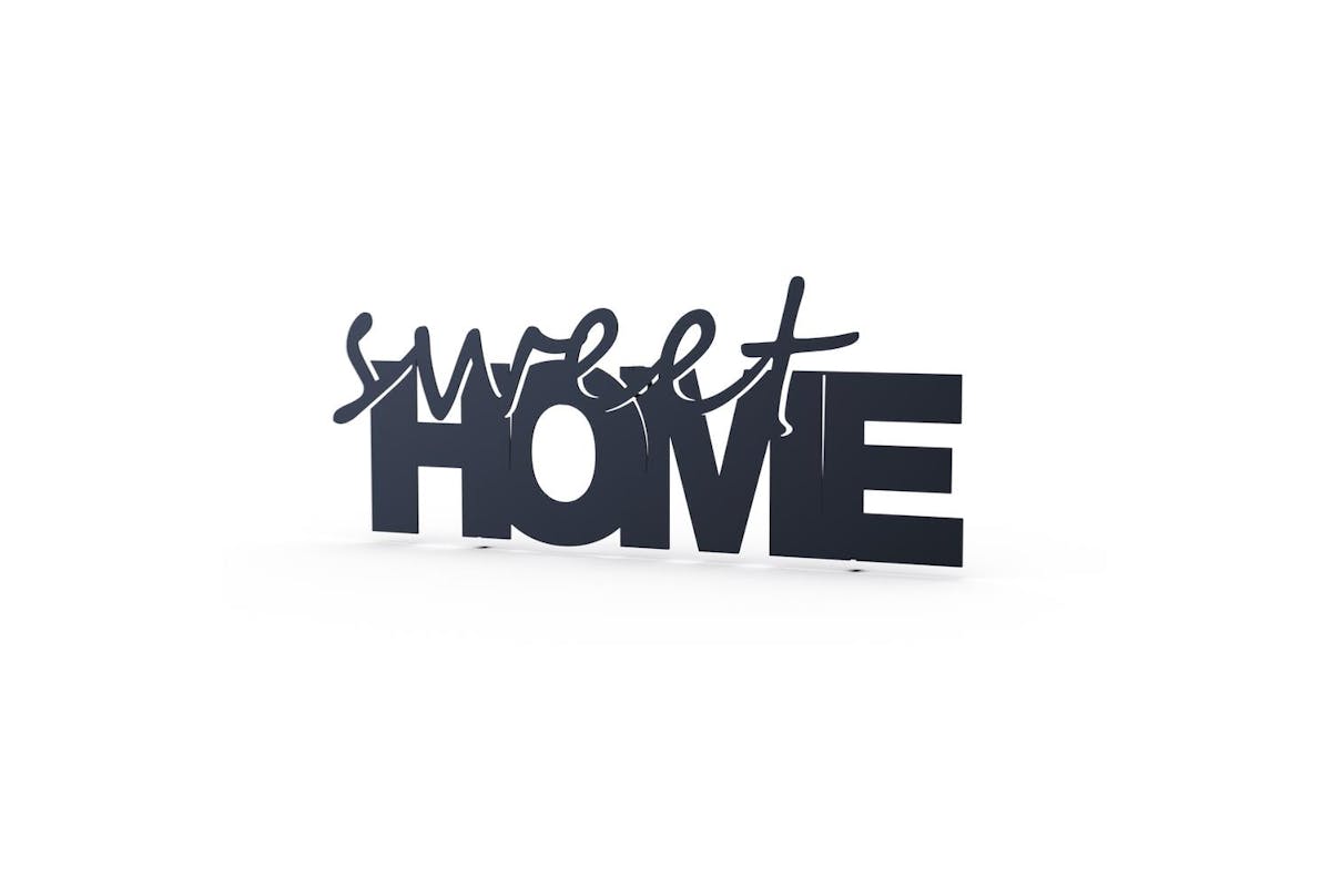 Decortie | Sweet Home Modern Metal Wall Art | Black-4