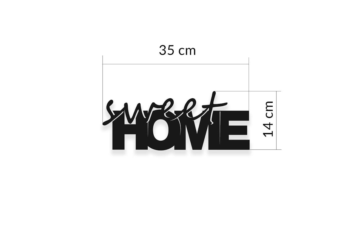 Decortie | Sweet Home Modern Metal Wall Art | Black-3