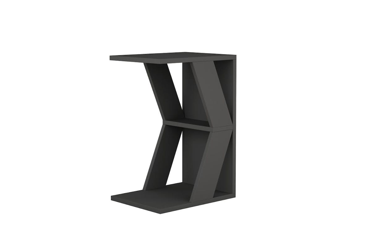 Decortie Naze C-shaped Side Table | Modern Sofa Table | Engineered Wood | Anthracite Grey | Height 57cm-2