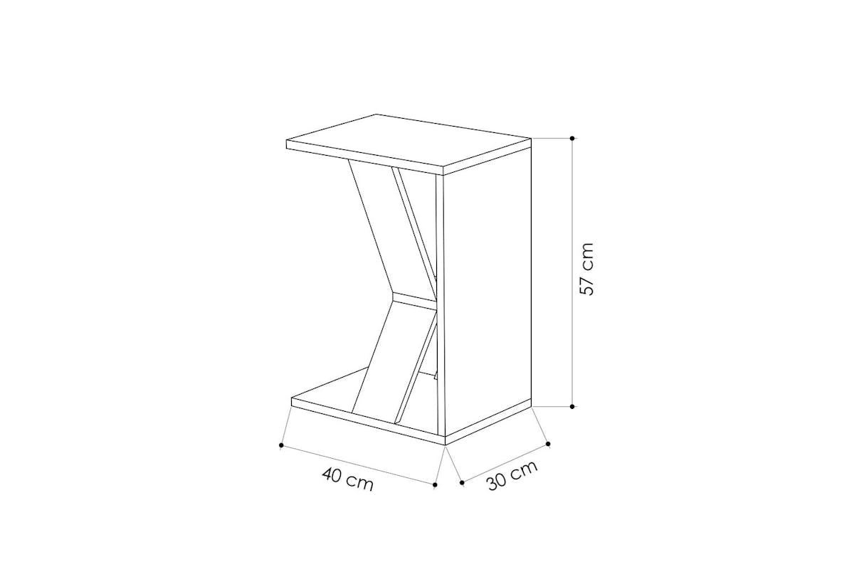 Decortie Naze Modern C-shaped Side Table | Side Table | Engineered Wood Oak | 57cm-4