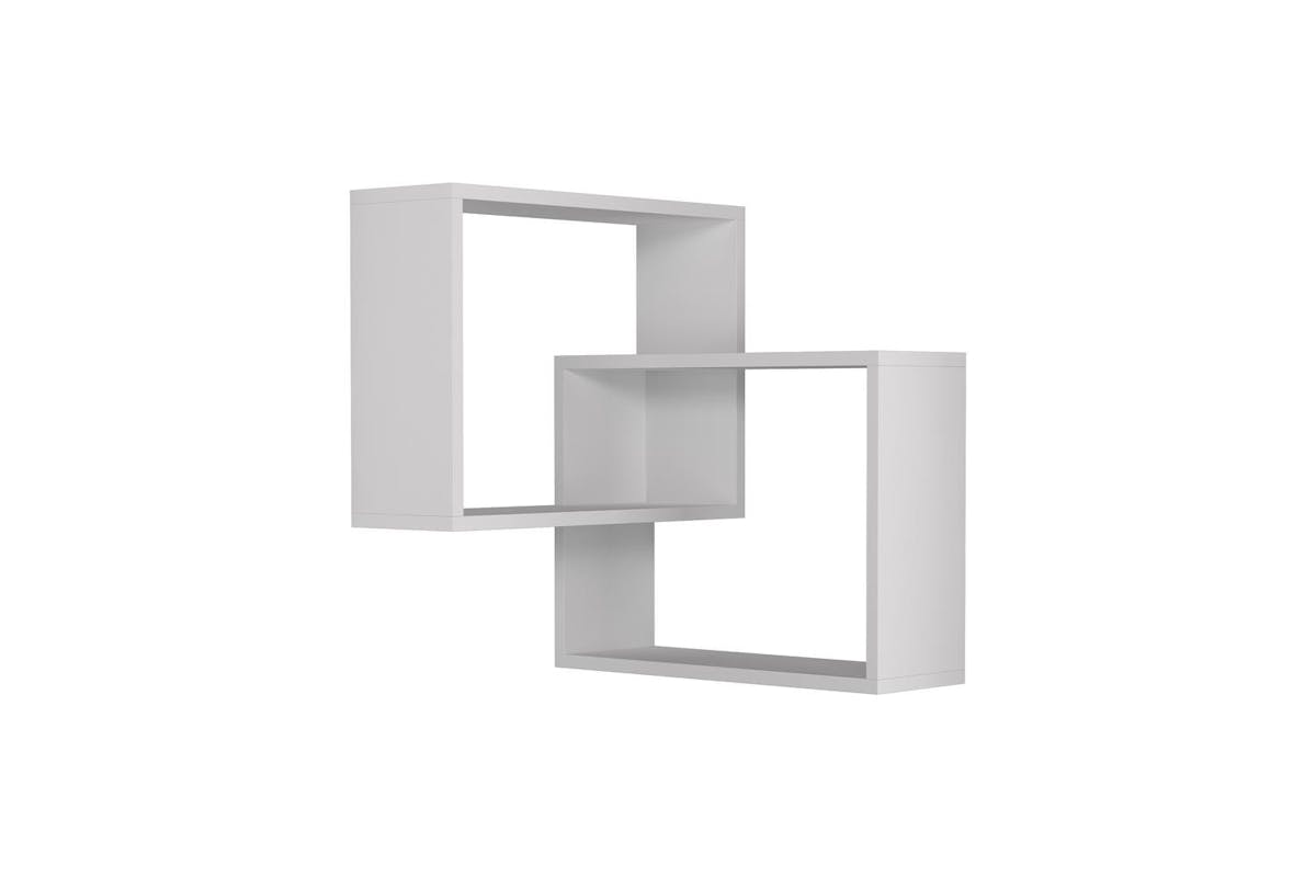 Decortie Ring Corner Wall Mounted Bookcase | Modern Display Unit | White | 60cm-2
