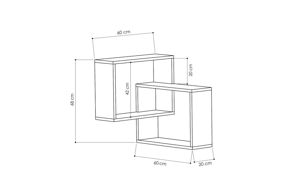 Decortie Ring Corner Wall Mounted Bookcase | Modern Display Unit | White | 60cm-4