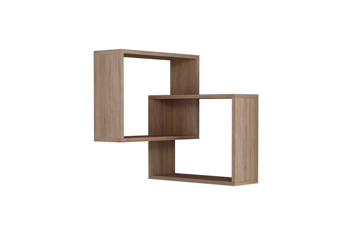 Decortie Ring Corner Wall Mounted Bookcase | Modern Oak | 60cm-2