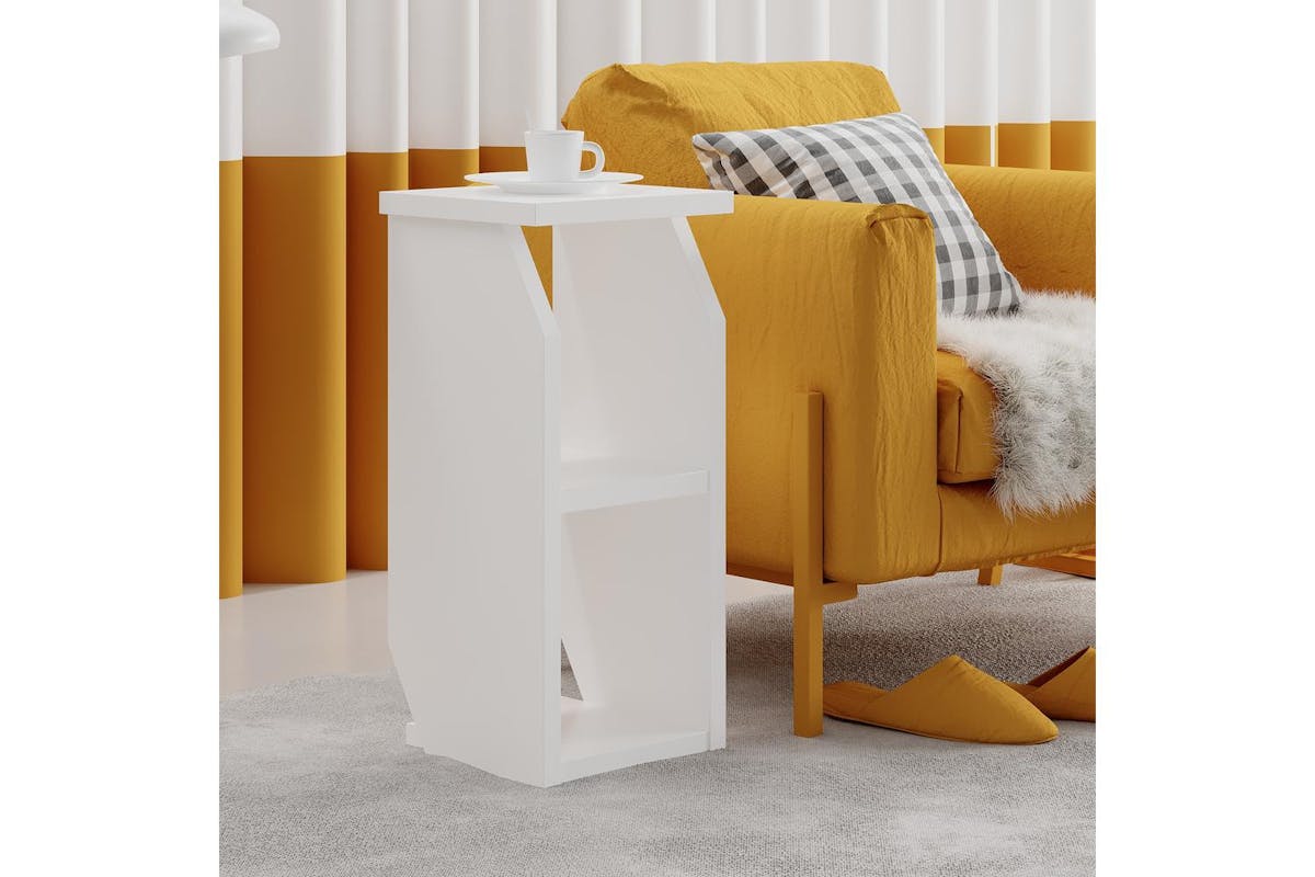 Decortie Tena Side Table | Modern Design | Engineered Wood | White-3
