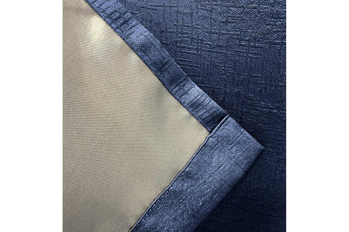 Navy Eyelet Vogue Pair Of Thermal Noise Reducing Room Darkening Curtains 229x183cm (Ex-Display DC250774-000346)-5