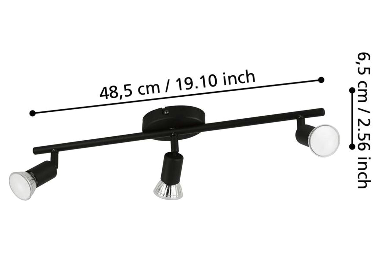 Eglo | Buzz Steel 3-light LED Spotlight | Black-4