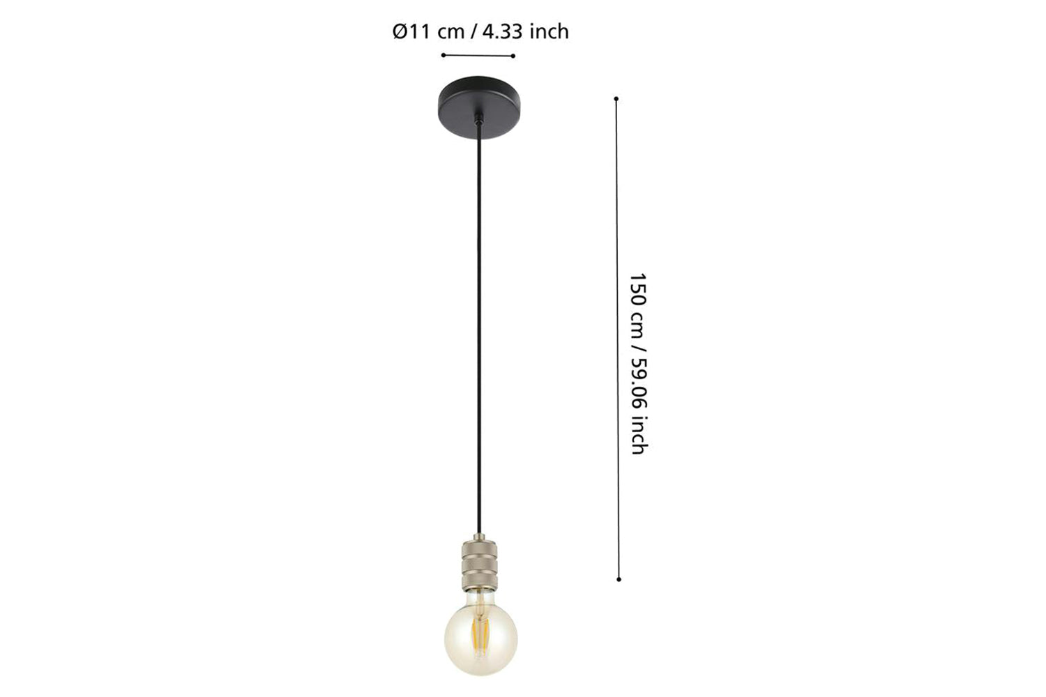 Eglo | Yorth Pendant Light | Black/Silver-4