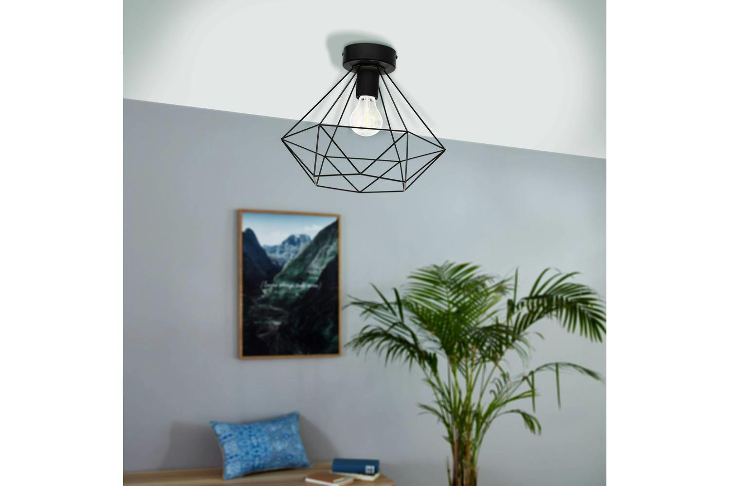 Eglo | Tarbes Geometric Ceiling Light | Black-2
