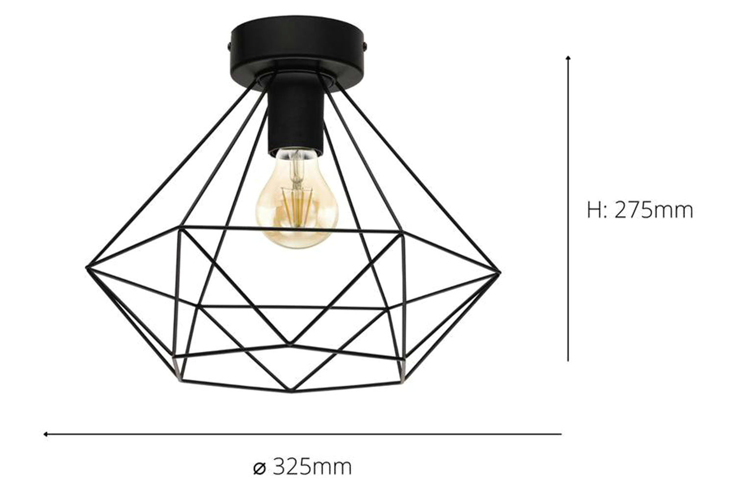 Eglo | Tarbes Geometric Ceiling Light | Black-4
