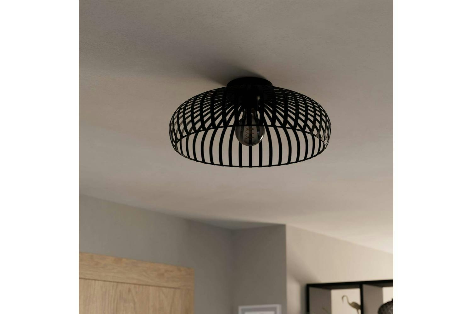 Eglo | Mogano 3 Caged Style Ceiling Light | 43 cm | Black-3